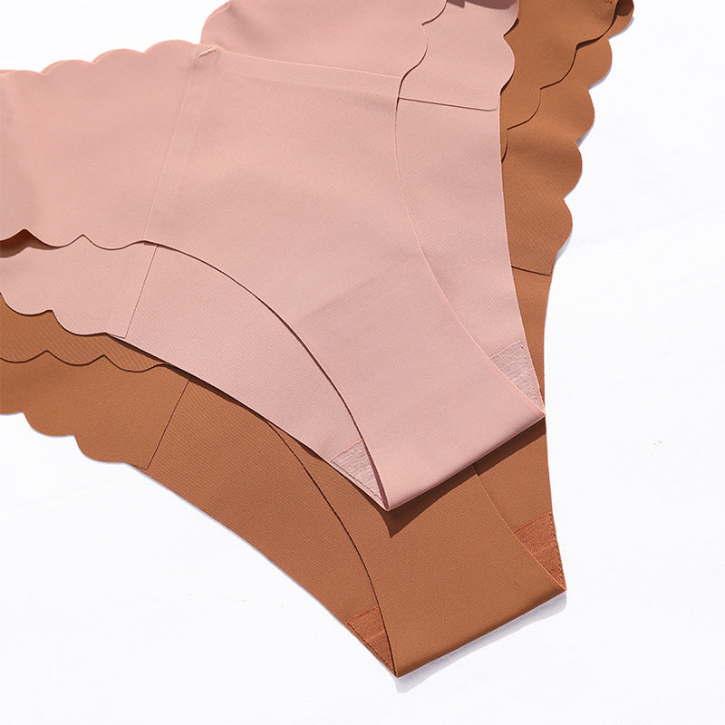 V-Shaped Seamless Lace Panties – Cooling Ice Silk Invisible Briefs